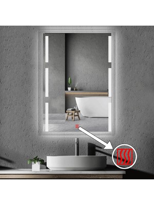 Bugusan 70X120 cm Buğu Çözücülü Kumlamalı Banyo Aynası