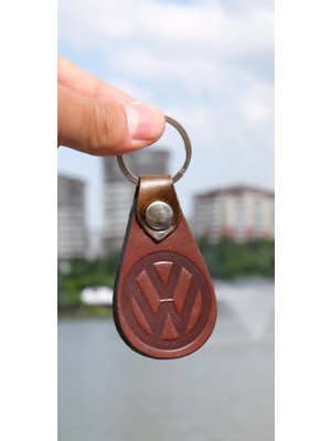 Mufamet Oto Anahtarlık Volkswagen  Logolu Otomotiv Motosiklet Anahtarlık Deri Anahtarlık