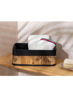 English Home Palm Island Bambu Sepet 33X23X20 cm Natural-Siyah