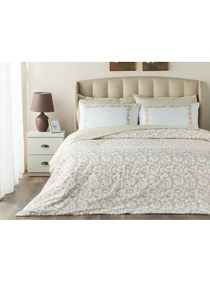 English Home Royal Scroll Pamuk Saten King Size Nevresim Takımı 240 x 220 cm Gold