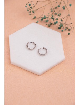 Sacha Gümüş Çelik Halka Küpe