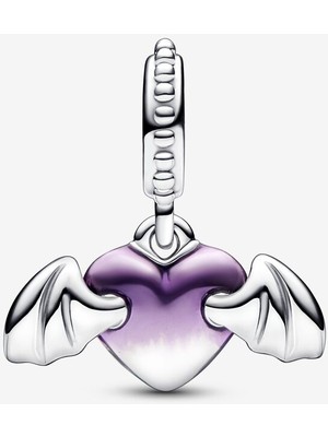 Jewel Store Pandora 925 Ayar Gümüş Vampir Kanatlı Kalp Sallantılı Charm