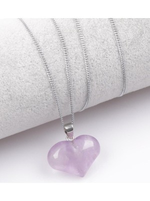 Maranki Ametist Kolye Ucu Kalpli