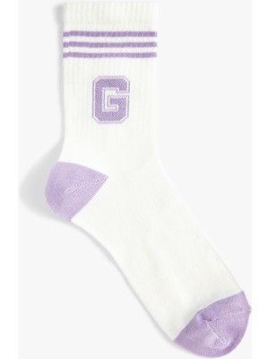 Koton Kolej Çorap Harf İşlemeli