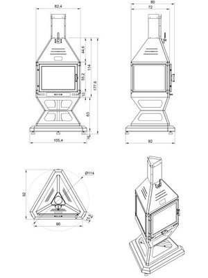 Hot Bbaq Hot Triangle Ayaklı Şömine