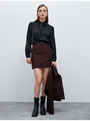 Koton Mini Etek Suni Deri Detaylı