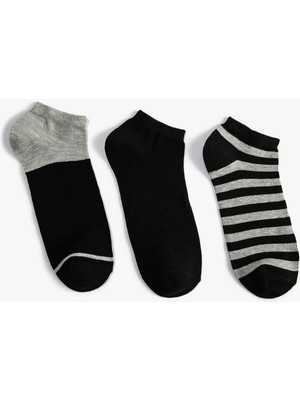 Koton 3-Pack Bootie Socks Set Geometric Detail