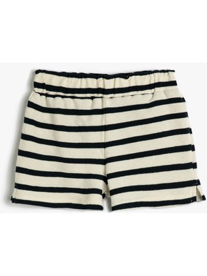 Koton Şort Havlu Kumaş Beli Lastikli Rahat Kesim