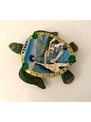 HD Marketim Küllük Kül Tablası Seramik Kaplumbağa Görünümlü Antalya Temalı Ev Ofis Dekor