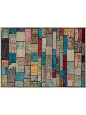 Sempati Halı Zarif El Dokuma Eskitme patchwork Halı 160 x 230 cm 5062