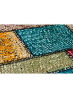 Sempati Halı Zarif El Dokuma Eskitme patchwork Halı 160 x 230 cm 5062