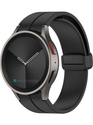 AktarMobile Samsung Galaxy Watch 4 40 44 mm Silikon Kordon Magnetik D Tokalı Spor Kayış Mıknatıslı Toka