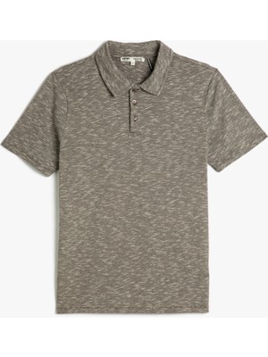 Koton Polo Yaka Tişört Düğmeli Kısa Kollu