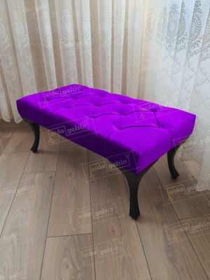 AldaGelsin 120 cm Kapitoneli Ayak Ucu Kapı Önü Antre Bench Puf Siyah Ayak