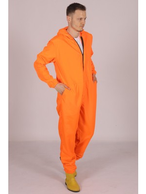 Pratik Medikal Turuncu Işçi Tulumu Balıkçı Çiftçi Bahçıvan Kuaför Laboratuvar Sıvı Geçirmez Terletmez Kumaş Unisex