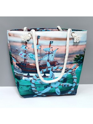 Feryal Dümen Desenli Plaj Çantası