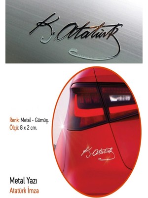 MasterCar Metal 8.5 cm Atatürk Imzası Sticker