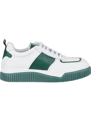 Bueno Shoes Beyaz Yeşil Deri Kadın Spor Ayakkabı 01WZ10401