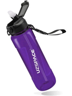 Uzspace Fiftyfifty 850 ml Mor Tritan Su Matarası Sızdırmaz Tasarım ile Hafif ve Dayanıklı Yapı