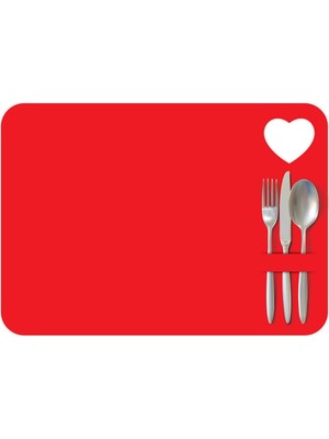 Artikel Kırmızı Keçe Amerikan Servisi, Supla 4'lü Servis Takım -447