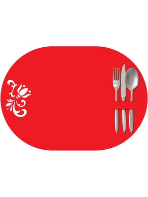 Artikel Kırmızı Keçe Amerikan Servisi, Supla 6'lı Servis Takım -444