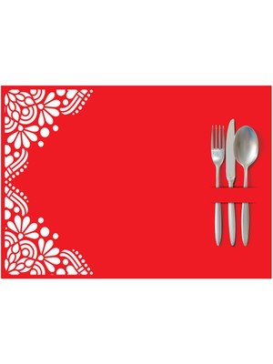 Artikel Kırmızı Keçe Amerikan Servisi, Supla 4'lü Servis Takım -452