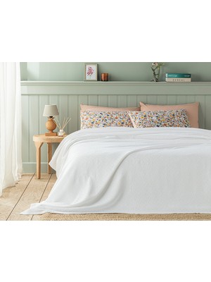 English Home Plain Pamuklu King Size Pike 240X220 cm Beyaz