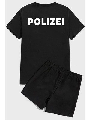 Only Trendwear Polizei Baskı Şort Takım