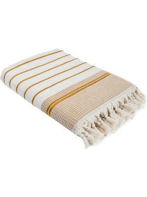 Ecocotton Arden Banyo Havlusu Organik Pamuk Karışımlı Kenevir Havlu Hardal-Bej 70X140 cm
