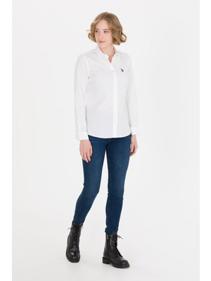 U.S. Polo Assn. Kadın Beyaz Basic Gömlek 50262229-VR013
