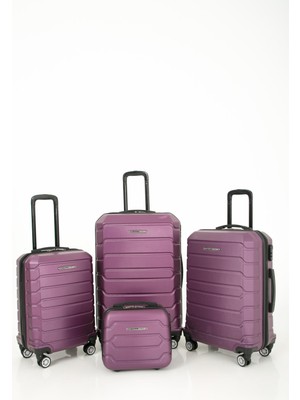 Abs Kabin Orta Büyük Ve Makyaj Boy 4'lü Travel Valiz Bavul Seti