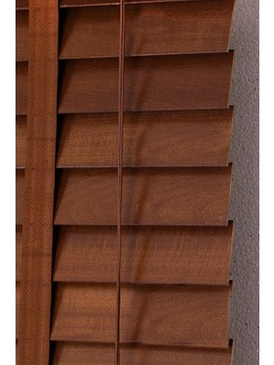 Wooden Blinds %100 Doğal Ahşap Jaluzi Perde 50mm, Alüminyum Kasalı Yüksek Kaliteli - Kurdelalı