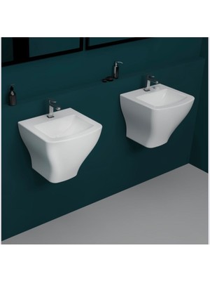 Turavit Lotus Monoblok 50 cm Asma Seramik Lavabo