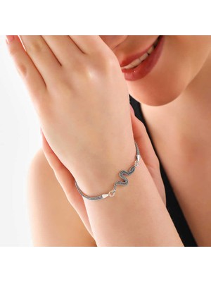 Gumush Gümüş Yılan Kadın Bileklik