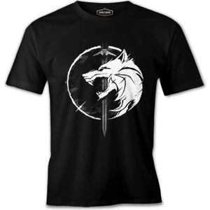 Wolf And Sword Siyah Erkek Tshirt