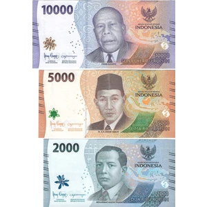 Emir Collection Endonezya 2022 Yılı Tam Set (2,000/5,000/10,000) Yabancı Kağıt Para Çil (Unc) Koleksiyon Para