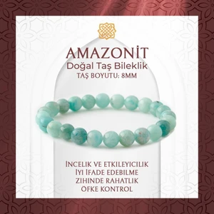 Saff Doğal Taş Amazonit 8mm Doğal Taş Bileklik