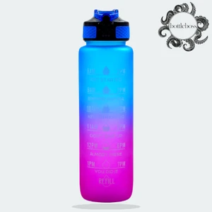 Bottle Boss Bottleboss Renk Geçişli Sızdırmaz Kapak Motivasyon Matarası 1 Litre Sticker Hediyeli