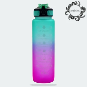 Bottle Boss Bottleboss Renk Geçişli Sızdırmaz Kapak Motivasyon Matarası 1 Litre Sticker Hediyeli