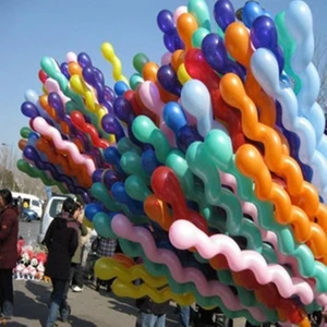 Spiral Burgu Balon Çok Renkli 100 cm Parti Doğum Günü Parti Dekorasyon Twisted Balloon 10 Ad
