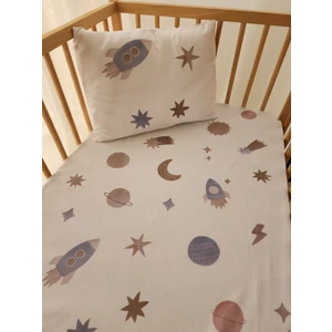 %100 Organik Pamuk Saten Lastikli Çarşaf Set 70×130/20 - Galaksi