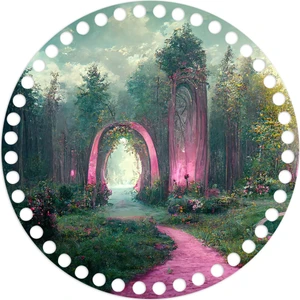 Grafilli Design 2 Adet Orman Manzarası Baskılı Ahşap Çanta Plakası 056