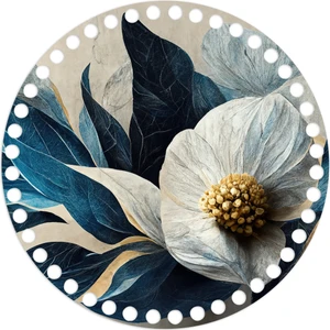 Grafilli Design 2 Adet Çiçek Baskılı Ahşap Çanta Plakası 060