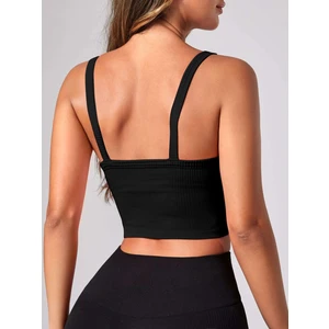 Kadın Kaşkorse Şık Büstiyer - Ribana Kumaş Askılı Crop Üst – 60600