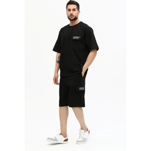 Owut Collection Erkek Relaxed/rahat Kesim Yazı Baskılı %100 Pamuk Şort Takım