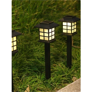 Solar Güneş Enerili Çim Işığı LED Işık Bahçe Yol Duvar Balkon Aydınlatma Sarı Işık