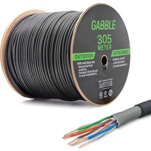 Cat6 Kablo Dış Mekan 24AWG 0.48MM 305MT Gabble GAB-CD305