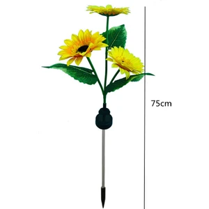 "2 Adet" Solar Güneş Enerjili Ay Çiçeği Görünümlü LED Işık Bahçe Aydınlatma Dekoratif Aydınlatma