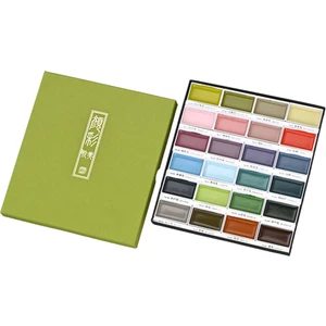 Kuretake Gansai Tambi Profesyonel Japon Sulu Boya 24 Renk Set 2 (Pastel Renkler)