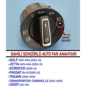 Karanlıkta Otomatik Yanan Far Dönüşümü - Golf Jetta Caddy Passat Tiguan
